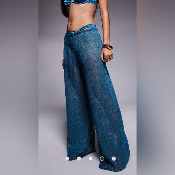 South Beach lace beach pants in mid blue - Size 10 - Picture 3 of 8